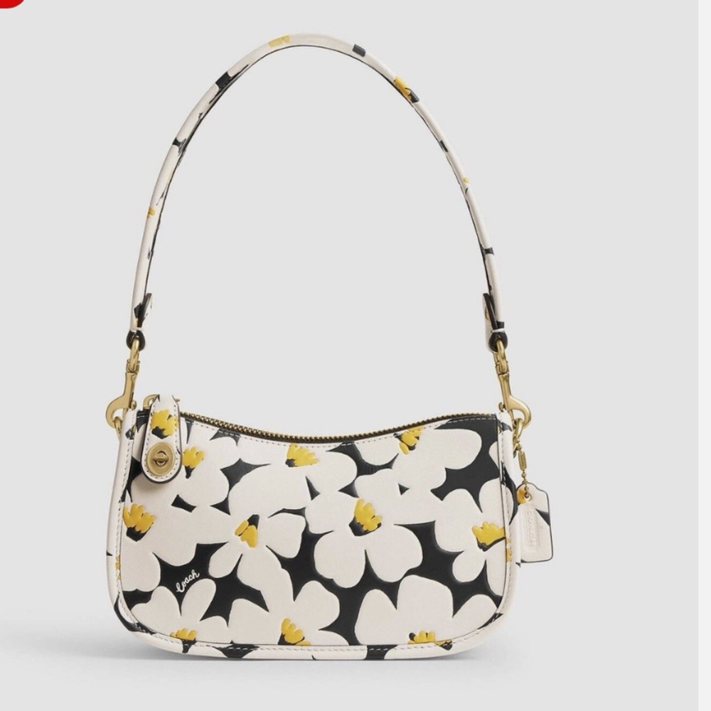 NWOT Coach Floral Black and White
